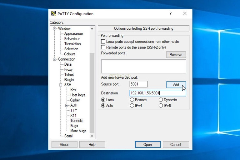 如何在 Debian 9 上安装和配置 VNC VNC SSH Tunnel Putty