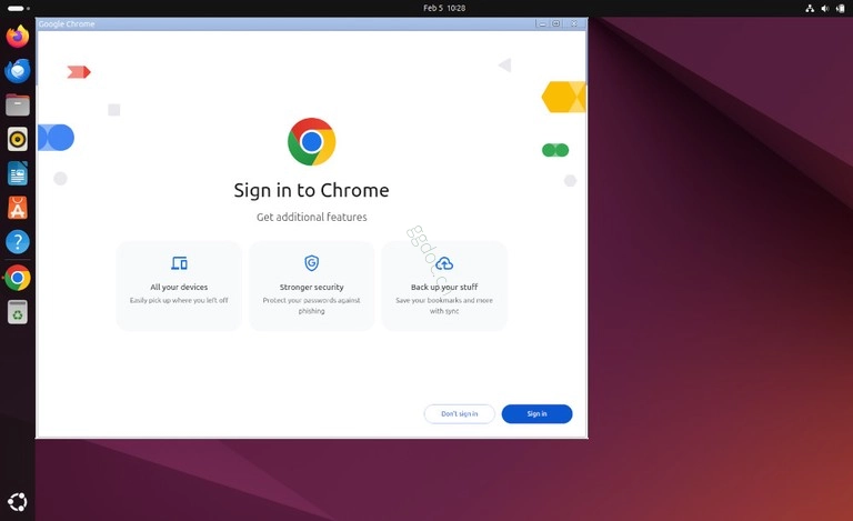 如何在 Ubuntu 24.04 上安装 Google Chrome 网络浏览器 Ubuntu 24.04 上的 Google Chrome 欢迎页面