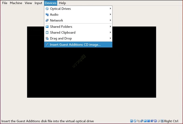如何在 Debian 10 Linux 上安装 VirtualBox 增强功能 插入 Guest Additions CD 镜像