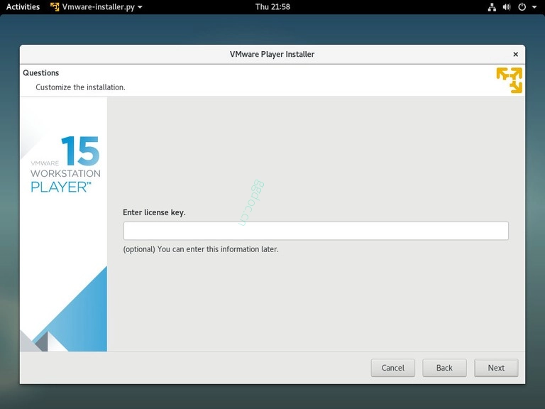 如何在 Debian 9 上安装 VMware Workstation Player debian vmware 许可证密钥