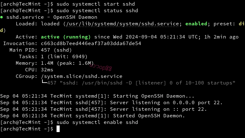 如何在 Arch Linux 上安装 Nginx、PHP、MariaDB 和 PhpMyAdmin 启动 Open SSH 服务