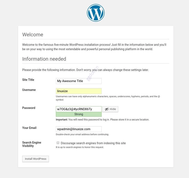 如何在 Ubuntu 18.04 上使用 Apache 安装 WordPress 安装 wordpress 欢迎界面