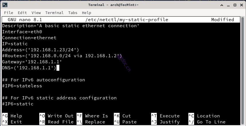 如何在 Arch Linux 上安装 Nginx、PHP、MariaDB 和 PhpMyAdmin 在 Arch Linux 中设置静态 IP 地址