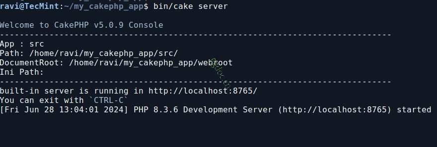 如何在 Ubuntu 24.04 上安装 CakePHP 在 Ubuntu 中启动 CakePHP