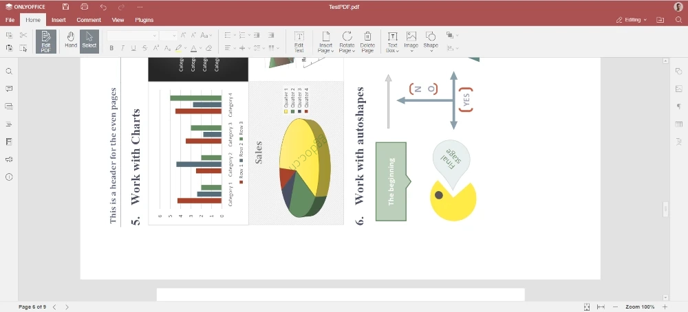 在ONLYOFFICE PDF Editor中旋转页面