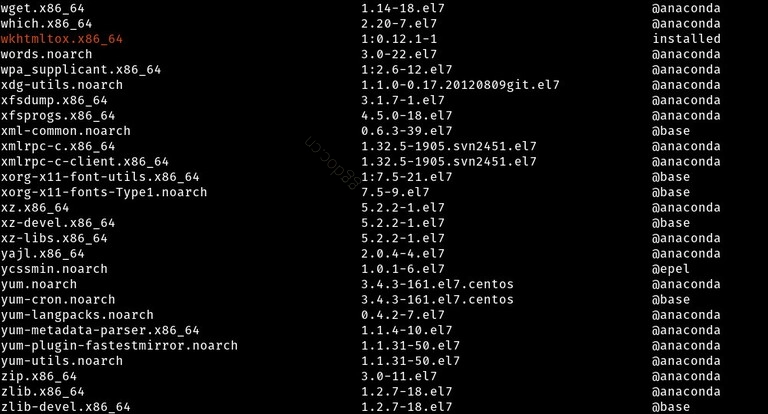 如何在 CentOS 上列出已安装的软件包 使用 yum 列出已安装的软件包