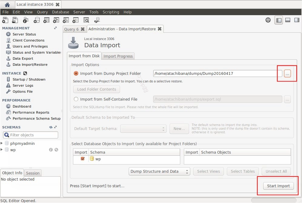 备份您的数据库 mysql_workbench_import