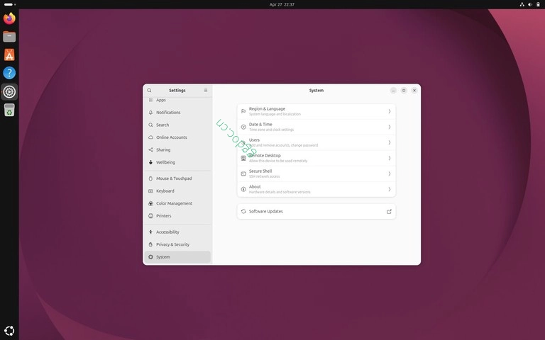 Ubuntu 系统设置页面