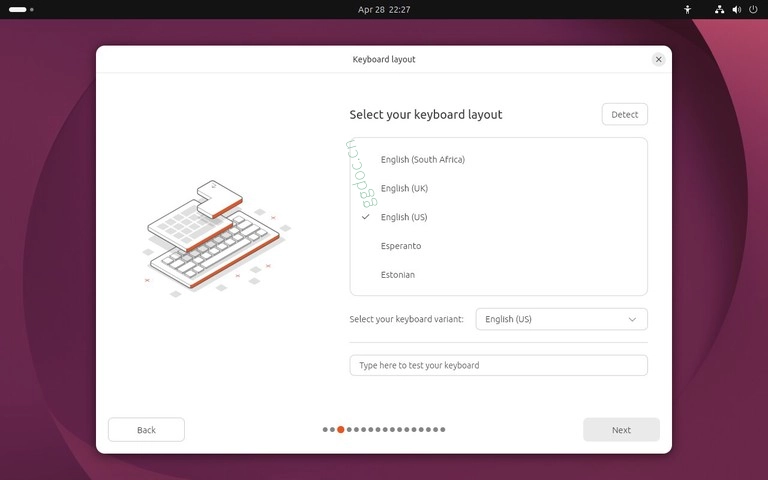 如何安装Ubuntu 26.04 Ubuntu 26.04 安装程序键盘布局界面