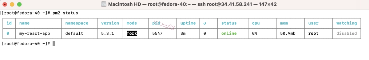 如何在 Fedora 40 上使用 PM2 部署 React 应用