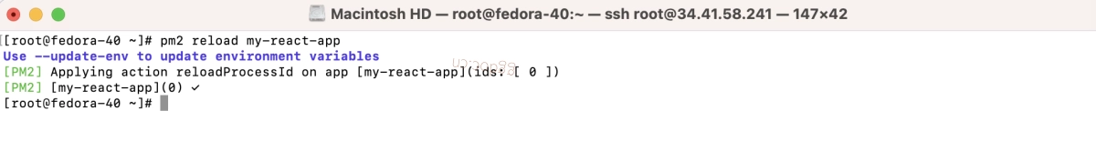 如何在 Fedora 40 上使用 PM2 部署 React 应用