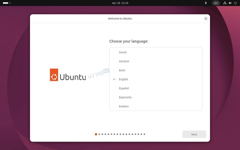 如何安装Ubuntu 26.04 Ubuntu 26.04 安装程序语言选择界面