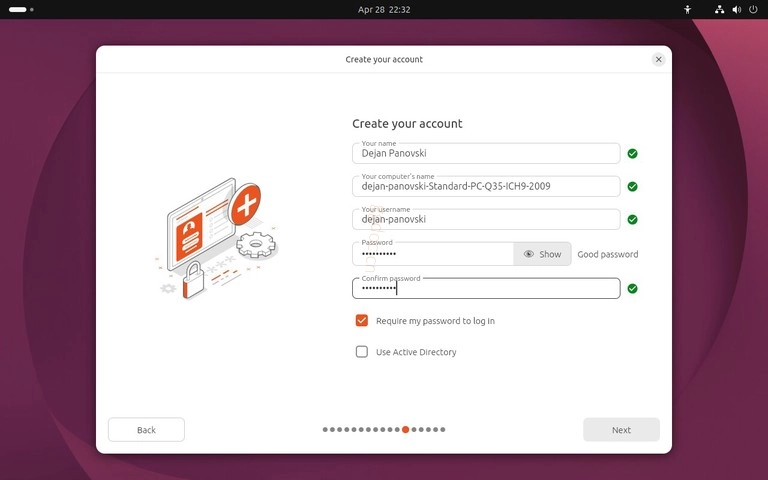 如何安装Ubuntu 26.04 Ubuntu 26.04 安装程序用户账户创建屏幕