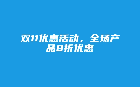 双11优惠活动，全场产品8折优惠